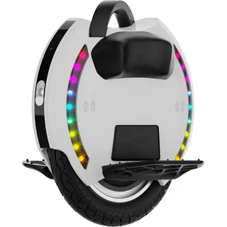 KingSong Elektrisches Einrad KS-14M, Erwachsener, Weiß, 800-W-Motor, Reichweite bis zu 15 km, begrenzt auf 20 km/h, aufblasbarer 14-Zoll-Reifen, Lautsprecher und Bluetooth