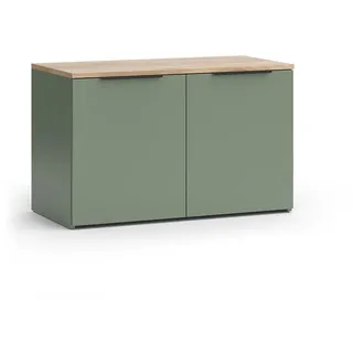 Vicco Kommode Wido Grün 80 x 50 cm mit 2 Türen , Holzwerkstoff , Rechteckig , 80x50x40 cm , Kleinmöbel, Kommoden, Kommoden