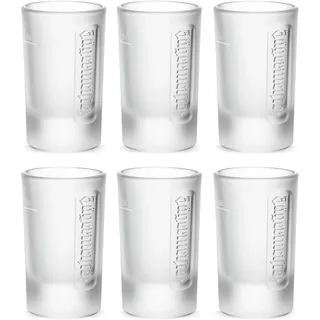 Jägermeister Shotgläser Set 4cl - 6er Set Schnapsglas – Eichstrich 2cl & 4cl - Spülmaschinenfest und Standfestes Likörglas - Das Original – Schnaps, Likör Glas
