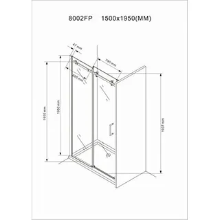 Glaswerk Westfalen- Viktoria 150x195cm Nischentür/Schiebetür SW
