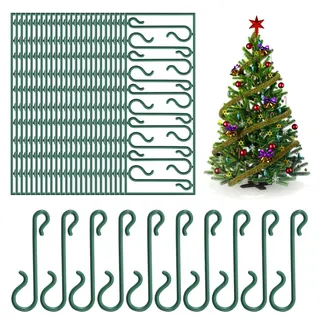lttorjf 250 Stück Haken für Weihnachtskugeln Ornamente Weihnachtsschmuck für Weihnachtsbaum Grün Mini Aufhänger für Weihnachtsbaum Weihnachtskranz