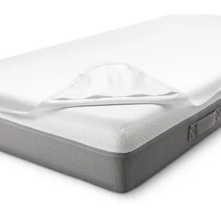 Sleezzz Vital wasserdichter Molton Matratzenschutz Fixspann 120 x 200 cm, Matratzenschoner aus 100% Baumwolle in weiß