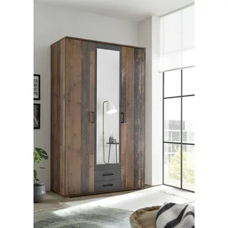 Pol-Power Drehtürenschrank Chicago 120 x 196 x 53,5 cm Braun