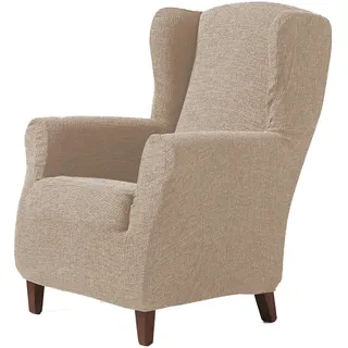 Zebra Textil Orion Elastische Husse für Ohrensessel Größe 1 Sitzer (Standard), Farbe Beige 43678