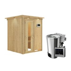 KARIBU Sauna »Ogershof«, inkl. 3.6 kW Saunaofen mit externer Steuerung, für 3 Personen - beige