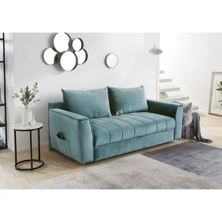 Jockenhöfer Gruppe Schlafsofa »Rick«, Platzsparendes Sofa mit Gästebettfunktion, Federkernpolsterung, blau