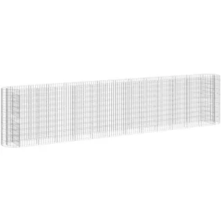 vidaXL Gabionen-Hochbeet Verzinktes Eisen 470x50x100 cm - Silber