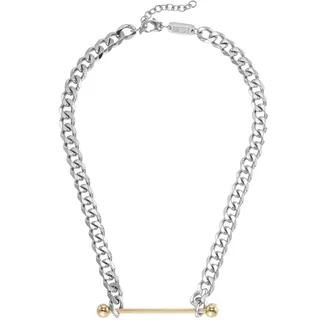 Diesel Herrenhalskette aus 2-farbigem Edelstahl mit Karabinerverschluss