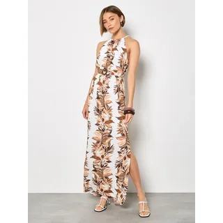 Apricot Maxikleid "Neckholder Maxikleid" mit Gürtel, creme