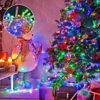 LED Lichterkette 20M 200 LED Innen, Bunt Weihnachtsbaumbeleuchtung 8 Modi, Weihnachtsdekoration für Weihnachtsbaum Zimmer Party Garten - Bunt