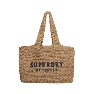 Superdry für Damen. W9110401A City-Tasche aus braunem Bast (OSFA), Lässig, Papier