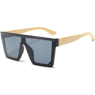Long Keeper Übergroße Sonnenbrille Quadratisch für Herren Damen Vintage Sonnenbrille Eckig Verspiegelt Groß UV400-Schutz Mode Quadratisch Brille, 60MM