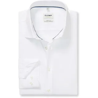 OLYMP Langarmhemd »Level Five« New York Kentkragen, Businesshemd, body fit, weiß
