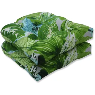 Pillow Perfect Outdoor | Indoor Lush Leaf Jungle Weidenkissen (Set mit 2 Stück), 48 x 48 x 12 cm, Grün