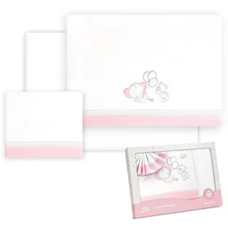Interbaby Baby-Bettwäsche aus Baumwolle – Auto/Moses/Babywanne – Elefantenbär, Luftballons, 3-teiliges Set, Spannbettlaken + Bettbezug + Kissenbezug