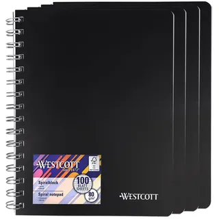 Westcott Notizbuch A5 kariert Schwarz