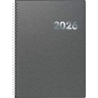 Brunnen Buchkalender Mod. 789 '26 | A4, Kunststoff, grau