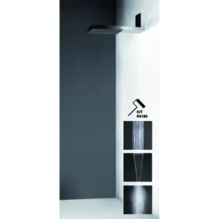 Gessi Minimali, Multifunktions-Duschsystem 350x350 Strahlart Regen/Schwall/Nebel inklusive Befestigung Wandmontage, 57915238, Farbe: Edelstahl glanz