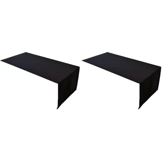 Lemos Home Hochwertiger Tischläufer Tischwäsche aus 100% Baumwolle Kollektion Konzept, Farbe & Größe wählbar (Tischläufer - 30x100cm, Schwarz) (Packung mit 2)