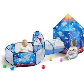 Kinder Geschenk - Blaues Raketen-Spielzelt und Tunnel - Jungen und Mädchen, Kleinkinder