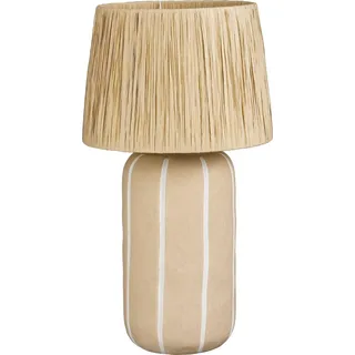Mica Decorations Denton Tischlampe Wohnzimmer - Lampe mit Lampenschirm - Lampe Wohnzimmer Deko - 61 x 33 cm - Keramik, Metall, Papier - Beige - Beige