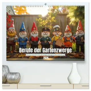 Berufe der Gartenzwerge (hochwertiger Premium Wandkalender 2026 DIN A2 quer), Kunstdruck in Hochglanz: Gartenkalender mit lustigen Gartenzwergen in ... Wichtel-Fans und all (CALVENDO Spass)