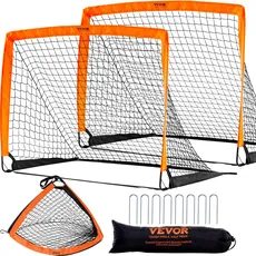 VEVOR Fußballtor Profi Soccertor 2 STK. 1200 x 900 mm, Pop-up-Outdoor Fußballtor, Faltbares Tragbares Fußballtor, Hochwertige Outdoor Torwand für Erwachsene & Kinder, Fussballtore Garten