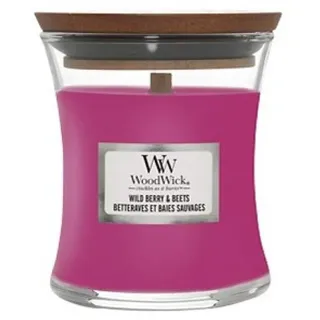 Woodwick Wild Berry & Beets Duftkerze 85 g rosa