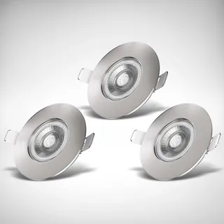 B.K.Licht Einbaustrahler 3er Set rund grau