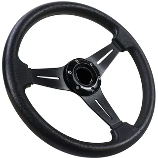 Acclcors Universal Rennlenkrad, Drifting-Lenkrad,Gaming Lenkrad 13.6" 6 Bolzen Griff Vinyl Leder mit Horn Taste für Rennen/Rallye/Motorsport/Auto Sim Fahren (Schwarz)