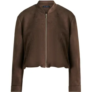 Jackenblazer BETTY BARCLAY "Blouson langarm", Damen, Gr. 48, braun (muskat), Obermaterial: 95% Polyester PES. 5% Elasthan EL., Blazer Jackenblazer