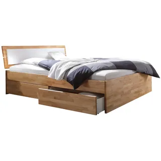 Hasena Stauraumbett , Buchefarben , Holz , Kernbuche , massiv , 2 Schubladen , 160x200 cm , Über- und Sondergrößen erhältlich, gepolstertes Kopfteil, in verschiedenen Holzarten erhältlich, Stoffauswahl, in verschiedenen Größen erhältlich , Babymöbel & Kindermöbel, Kinderzimmer & Jugendzimmer, Kinderbetten, Kinderbetten & Jugendbetten