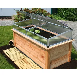 KGT Frühbeetaufsatz für Hochbeet Woody Alublank 2,05 x 0,91 x 0,24/0,32 m