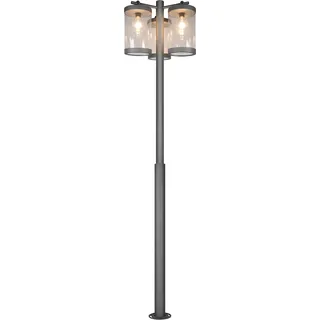 TRIO LEUCHTEN Außen-Stehlampe "SAMBESI, Große Garten Stehleuchte Höhe 240cm, IP44 Dämmerungssensor", grau, 3, Ø 51cm H: 240cm, 1 Stk., Leuchten, Outdoor Stehlampe 3-flammig, exkl 3x E27 max 28W, Alu Druckguss, Außen-Stehlampe