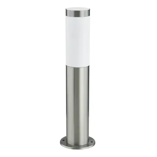 Lindby Außenleuchte Statius mit Bewegungsmelder (spritzwassergeschützt (Modern) in Chrom aus Edelstahl (1 flammig, E27) - Wegeleuchte Pollerleuchte Wegelampe Sockelleuchte
