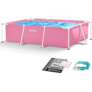 Intex 220 x 150 x 60 cm rechteckiger Aufstellpool mit Rahmen - pink