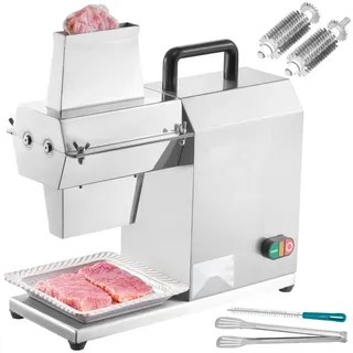 Elektrischer Fleischklopfer SM®-Fleischzartmacher 450 W mit 54 Edelstahlklingen - Professionelles Fleischklopferwerkzeug - 415x170x420 mm Automatischer Schweinefleisch-Rindersteakklopfer Küchenhelfer - Silber