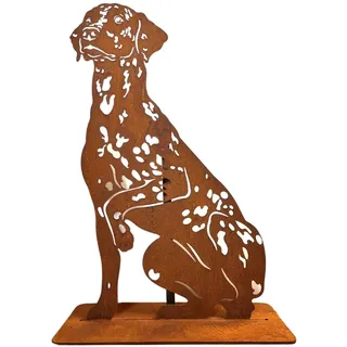 Terma Stahldesign Rost Hund Dalmatiner Lebensgroß Handmade Germany tolle Gartendeko aus Metall Figur deko Geschenk Rostfigur Gartenfigur, hundegrab deko