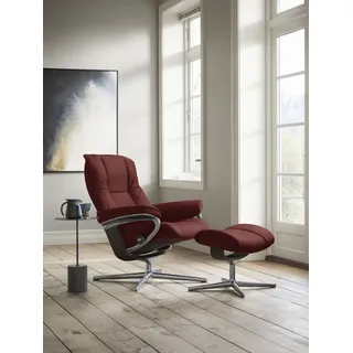 Stressless® »Mayfair« Set, Relaxsessel mit Hocker, mit Hocker, mit Cross Base, Größe S, M & L, Holzakzent Wenge rot