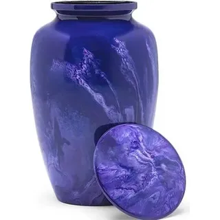 XXL Urne 3,5 Liter aus Metall - Einzigartige Dekorationsurne für Menschliche und Tierasche - Luxus Lila