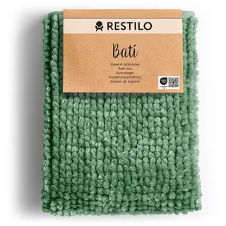 RESTILO Badematte 50x70 cm Badvorleger Badteppich rutschfest Bati Grün