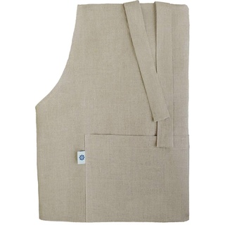 Linen & Cotton Schürze Küchenschürze Kochschürze für Frauen Damen Männer KAMI - 100% Leinen (70 x 100cm), Natur/Beige - Latzschürze Backschürze Bistroschürze für Küche Restaurant Café Bistro Bäckerei