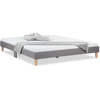 Homestyle4u Polsterbett mit Lattenrost 180/200 cm in Grau , Textil , 180x200 cm , Schlafzimmer, Betten, Polsterbetten