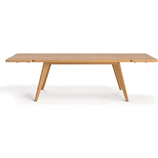 Grace-Ausziehtisch, 120x100 cm + Tischverlängerung 1x50 cm, Massivholz, Designermöbel - Braun