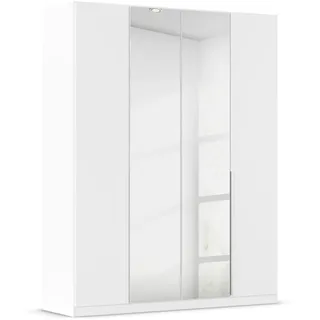 Rauch Möbel Alabama, Kleiderschrank für Schlafzimmer, Kinderzimmer, Wohnzimmer, Garderobe, Flur, 4-türig, Spiegel, mit Zubehör Classic, Farbe Weiß, Breite 181 cm