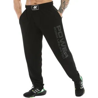 BIG SAM SPORTSWEAR COMPANY Herren Baggy Sweatpants mit Taschen, Oldschool Loose Fit Gym Pants, Basicschwarz, XXL