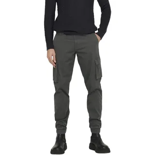 Only & Sons Herren Cargo Hose ONSCAM Stage 6687 - Tapered Fit - Grau W27-W38, Größe:32W / 32L, Farbe:Grey Pinstripe 22016687