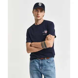 GANT Reg Archive Shield Emb Kurzarm-T-Shirt Evening Blue M