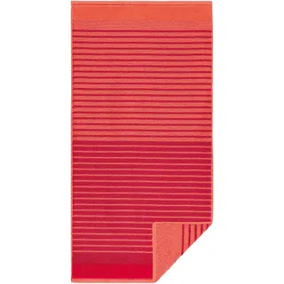 Egeria Duschtuch "Maris" Double Face mit Streifen, reine Baumwolle, rot