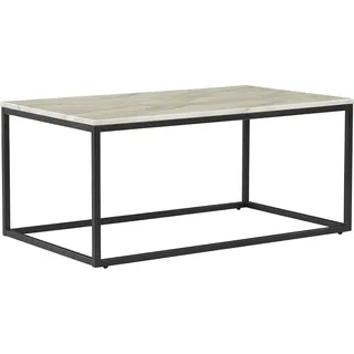 BELIANI Couchtisch Beige / Schwarz 60 x 100 cm Marmor Optik Rechteckig Modern - Beige, Schwarz